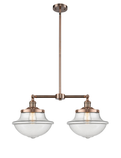 Franklin Restoration Two Light Island Pendant in Antique Copper (405|209-AC-G542)