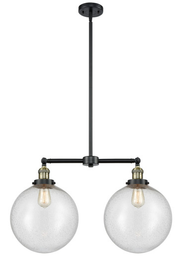 Franklin Restoration Two Light Island Pendant in Black Antique Brass (405|209-BAB-G204-12)