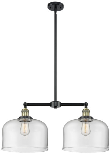 Franklin Restoration Two Light Island Pendant in Black Antique Brass (405|209-BAB-G72-L)