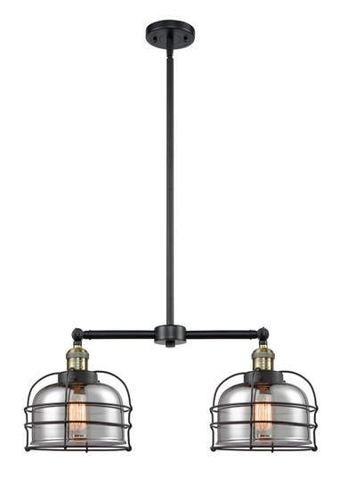 Franklin Restoration Two Light Island Pendant in Black Antique Brass (405|209-BAB-G73-CE)