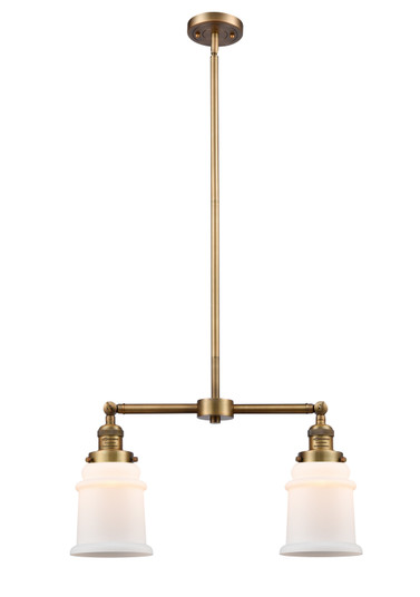 Franklin Restoration Two Light Island Pendant in Brushed Brass (405|209-BB-G181)