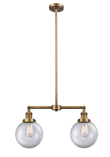 Franklin Restoration Two Light Island Pendant in Brushed Brass (405|209-BB-G202-8)
