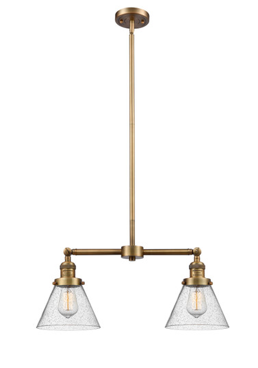 Franklin Restoration Two Light Island Pendant in Brushed Brass (405|209-BB-G44) Franklin Restoration Two Light Island Pendant in Brushed Brass (405|209-BB-G44)