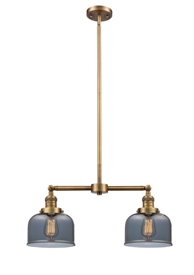 Franklin Restoration Two Light Island Pendant in Brushed Brass (405|209-BB-G73)