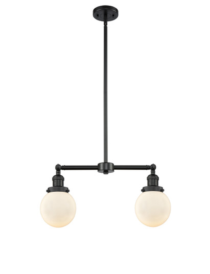 Franklin Restoration LED Island Pendant in Matte Black (405|209-BK-G201-6-LED)