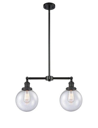 Franklin Restoration LED Island Pendant in Matte Black (405|209-BK-G204-8-LED)