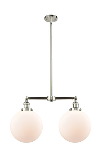 Franklin Restoration Two Light Island Pendant in Polished Nickel (405|209-PN-G201-10)