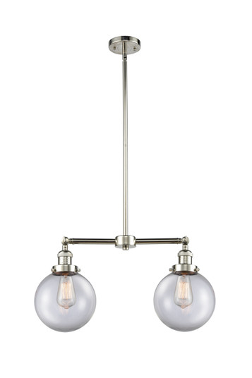 Franklin Restoration Two Light Island Pendant in Polished Nickel (405|209-PN-G202-8)