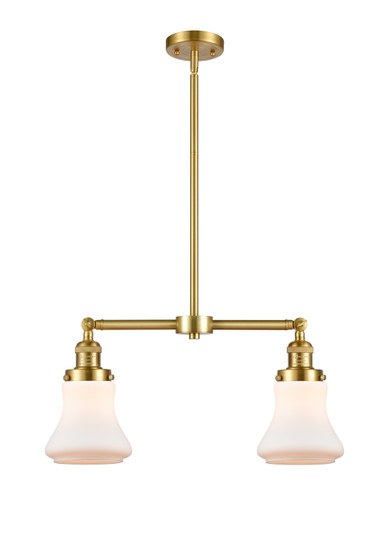 Franklin Restoration Two Light Island Pendant in Satin Gold (405|209-SG-G191)