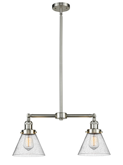 Franklin Restoration Two Light Island Pendant in Brushed Satin Nickel (405|209-SN-G44)