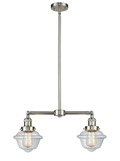 Franklin Restoration Two Light Island Pendant in Brushed Satin Nickel (405|209-SN-G532)