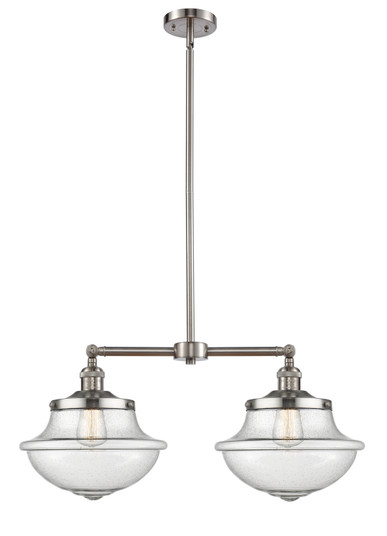 Franklin Restoration Two Light Island Pendant in Brushed Satin Nickel (405|209-SN-G544)