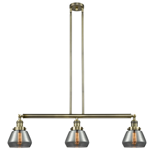 Franklin Restoration Three Light Island Pendant in Antique Brass (405|213-AB-G173)