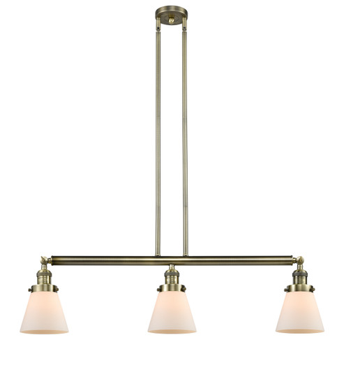 Franklin Restoration Three Light Island Pendant in Antique Brass (405|213-AB-G61)