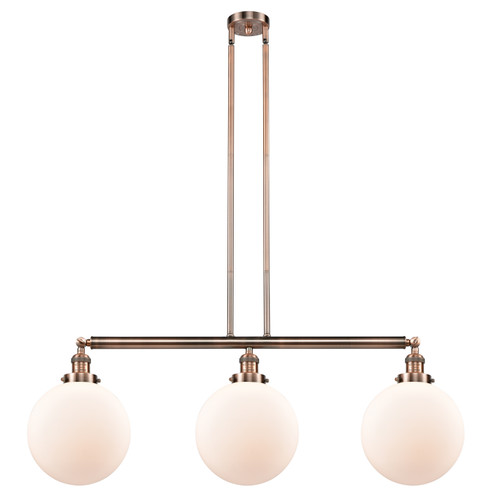 Franklin Restoration Three Light Island Pendant in Antique Copper (405|213-AC-G201-10)