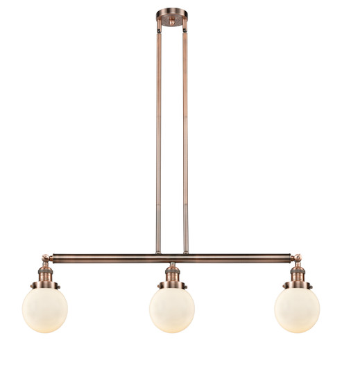 Franklin Restoration Three Light Island Pendant in Antique Copper (405|213-AC-G201-6)