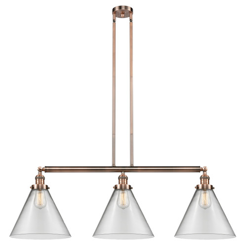 Franklin Restoration Three Light Island Pendant in Antique Copper (405|213-AC-G42-L)