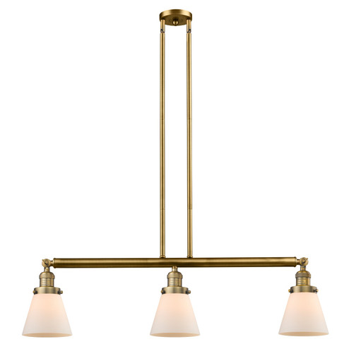 Franklin Restoration Three Light Island Pendant in Brushed Brass (405|213-BB-G61)