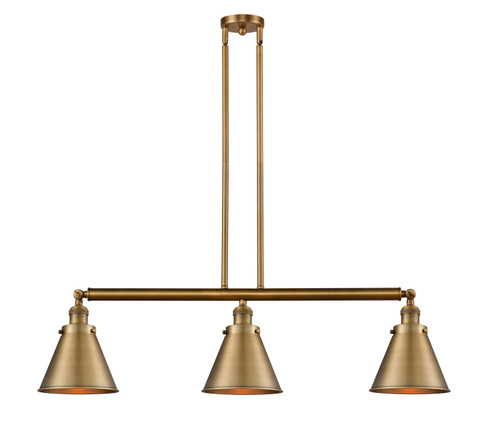 Franklin Restoration Three Light Island Pendant in Brushed Brass (405|213-BB-M13-BB)