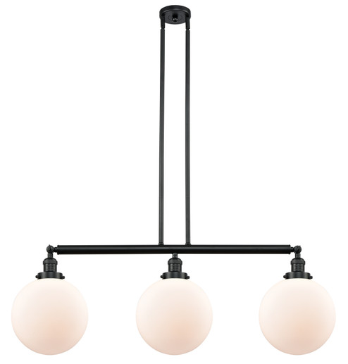 Franklin Restoration Three Light Island Pendant in Matte Black (405|213-BK-G201-10)