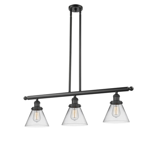 Franklin Restoration Three Light Island Pendant in Matte Black (405|213-BK-G42)