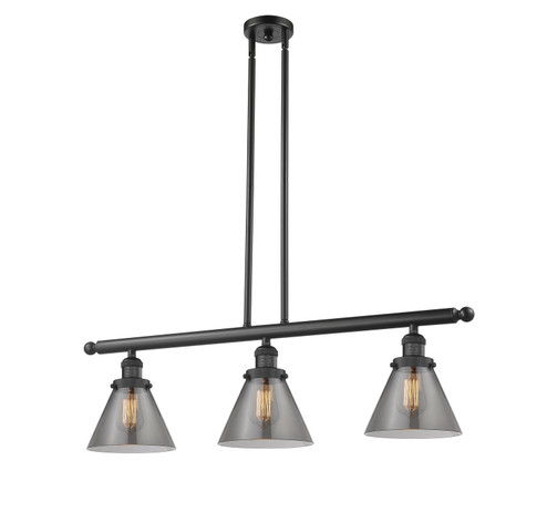 Franklin Restoration Three Light Island Pendant in Matte Black (405|213-BK-G43)