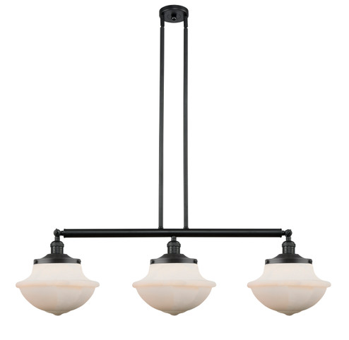 Franklin Restoration Three Light Island Pendant in Matte Black (405|213-BK-G541)