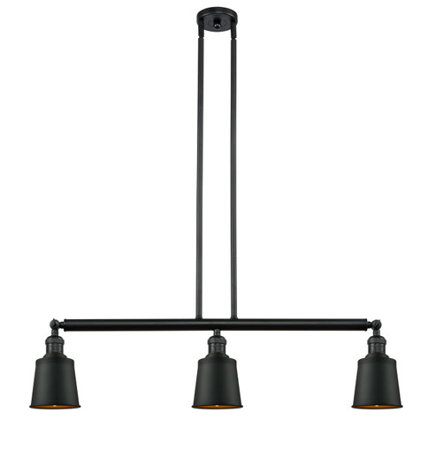 Franklin Restoration Three Light Island Pendant in Matte Black (405|213-BK-M9-BK)