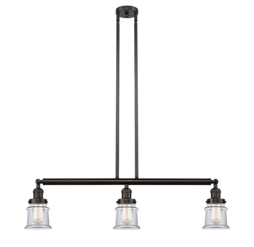 Franklin Restoration Three Light Island Pendant in Oil Rubbed Bronze (405|213-OB-G182S)