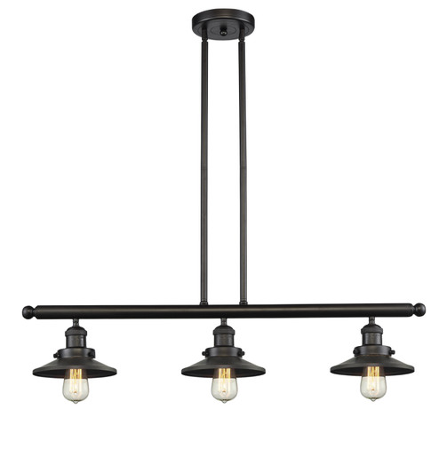 Franklin Restoration Three Light Island Pendant in Oil Rubbed Bronze (405|213-OB-M5)