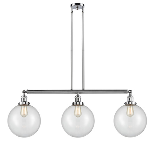 Franklin Restoration Three Light Island Pendant in Polished Chrome (405|213-PC-G202-10)