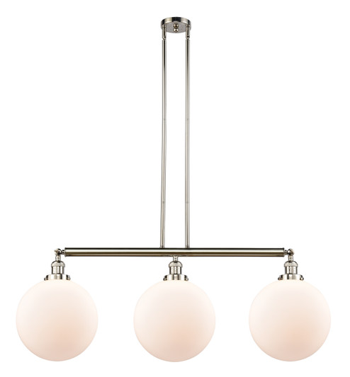 Franklin Restoration Three Light Island Pendant in Polished Nickel (405|213-PN-G201-12)