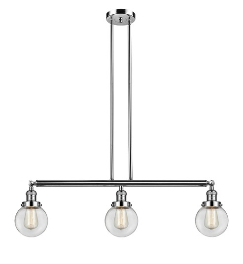 Franklin Restoration Three Light Island Pendant in Polished Nickel (405|213-PN-G202-6)