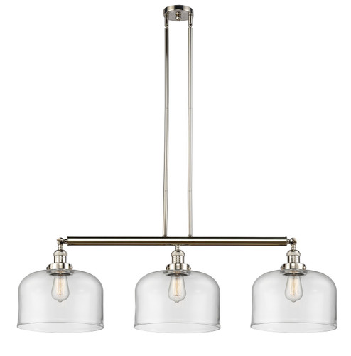 Franklin Restoration Three Light Island Pendant in Polished Nickel (405|213-PN-G72-L) Franklin Restoration Three Light Island Pendant in Polished Nickel (405|213-PN-G72-L)