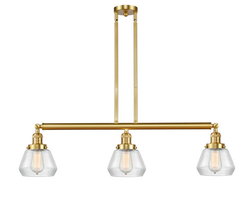 Franklin Restoration Three Light Island Pendant in Satin Gold (405|213-SG-G172)