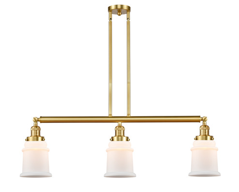 Franklin Restoration Three Light Island Pendant in Satin Gold (405|213-SG-G181)