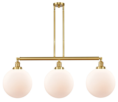 Franklin Restoration Three Light Island Pendant in Satin Gold (405|213-SG-G201-12)