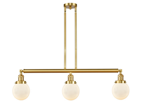 Franklin Restoration LED Island Pendant in Satin Gold (405|213-SG-G201-6-LED)