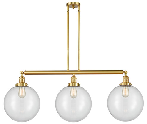 Franklin Restoration Three Light Island Pendant in Satin Gold (405|213-SG-G202-12)