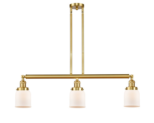 Franklin Restoration Three Light Island Pendant in Satin Gold (405|213-SG-G51)