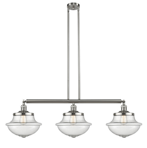 Franklin Restoration Three Light Island Pendant in Brushed Satin Nickel (405|213-SN-G544)