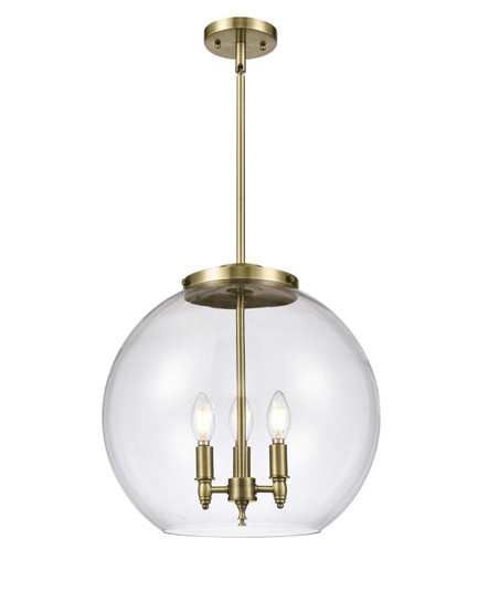 Ballston Three Light Pendant in Antique Brass (405|221-3S-AB-G122-16)