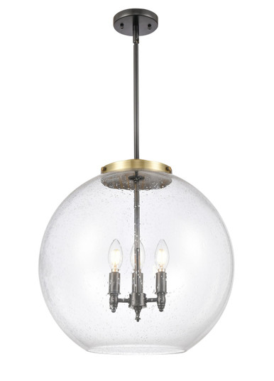 Ballston Three Light Pendant in Black Antique Brass (405|221-3S-BAB-G124-18)