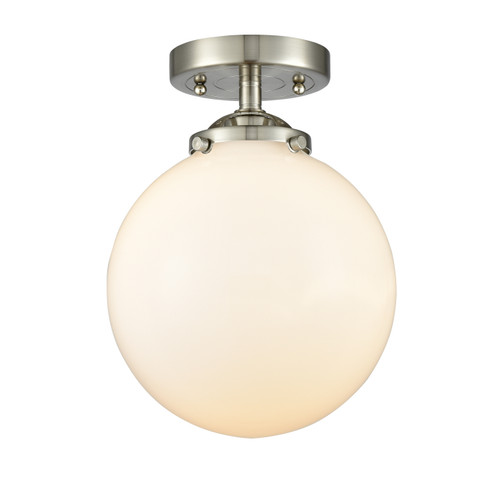 Nouveau One Light Semi-Flush Mount in Brushed Satin Nickel (405|284-1C-SN-G201-8)