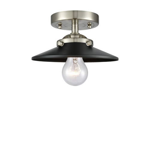 Nouveau One Light Semi-Flush Mount in Brushed Satin Nickel (405|284-1C-SN-M6-BK)