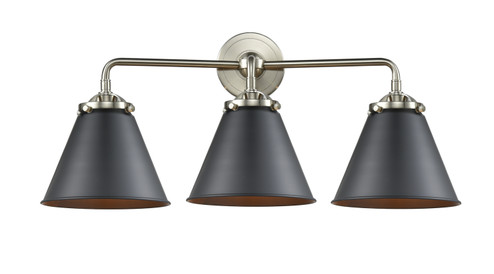 Nouveau Three Light Bath Vanity in Brushed Satin Nickel (405|284-3W-SN-M13-BK)