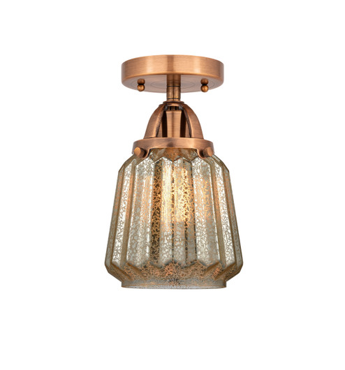 Nouveau 2 One Light Semi-Flush Mount in Antique Copper (405|288-1C-AC-G146)