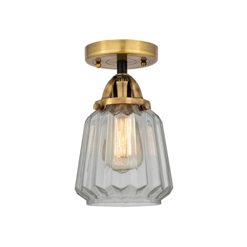 Nouveau 2 One Light Semi-Flush Mount in Black Antique Brass (405|288-1C-BAB-G142)