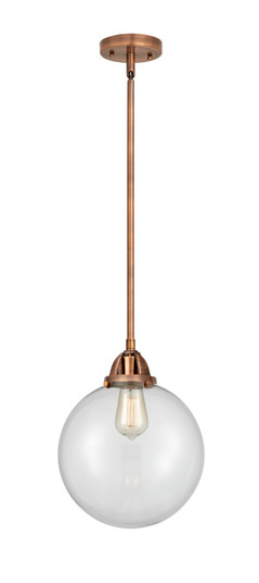 Nouveau 2 LED Mini Pendant in Antique Copper (405|288-1S-AC-G202-10-LED)