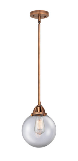 Nouveau 2 One Light Mini Pendant in Antique Copper (405|288-1S-AC-G202-8)